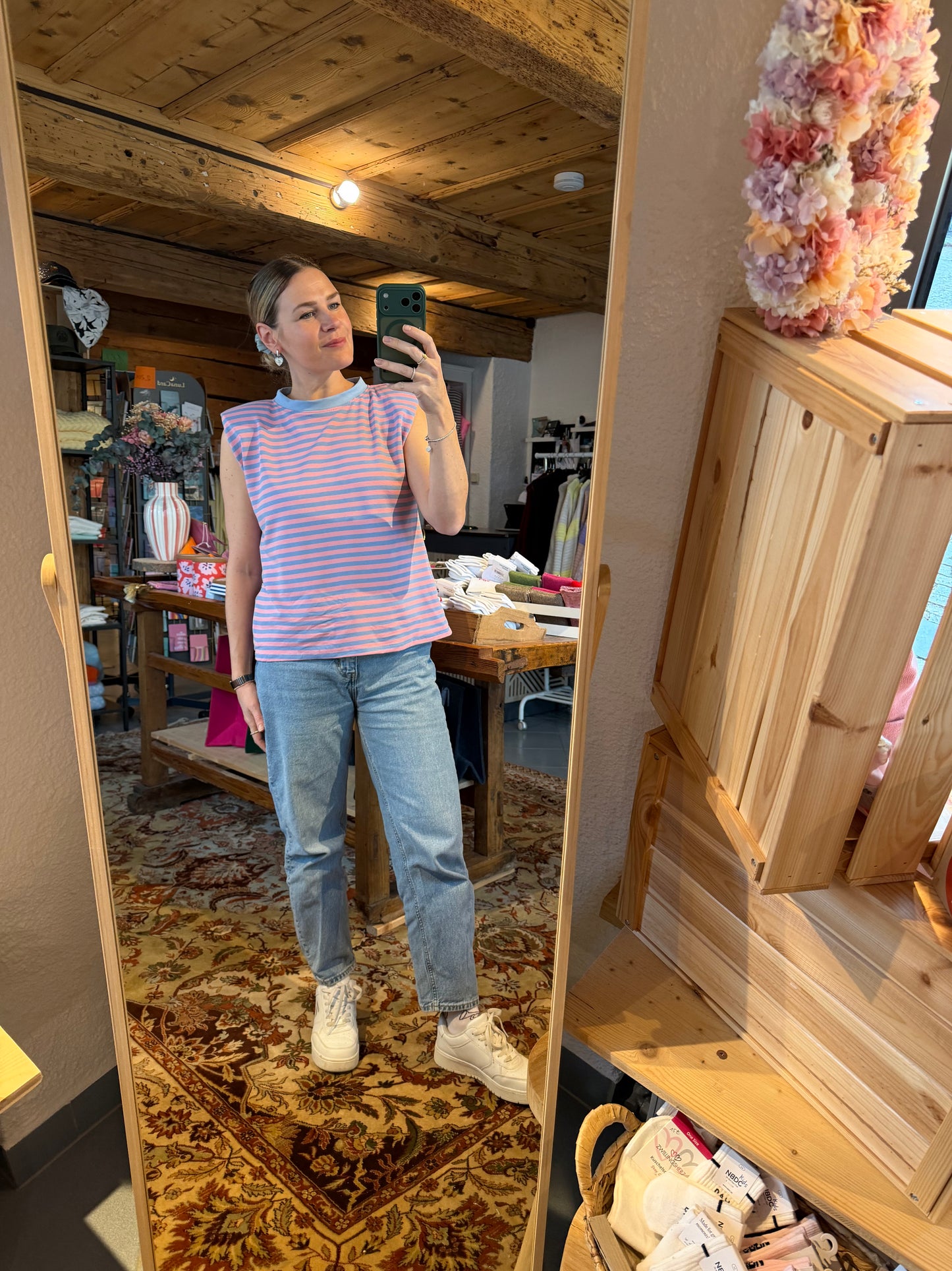 Streifenshirt mit Schulterpolster