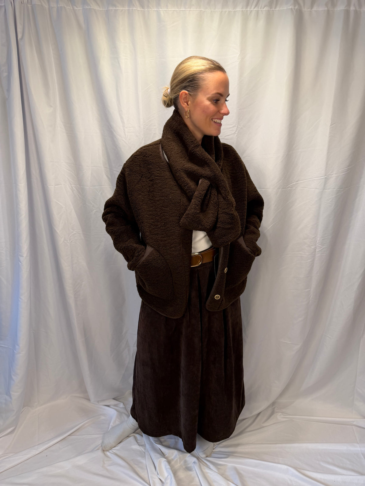 Teddyjacke mit Schal
