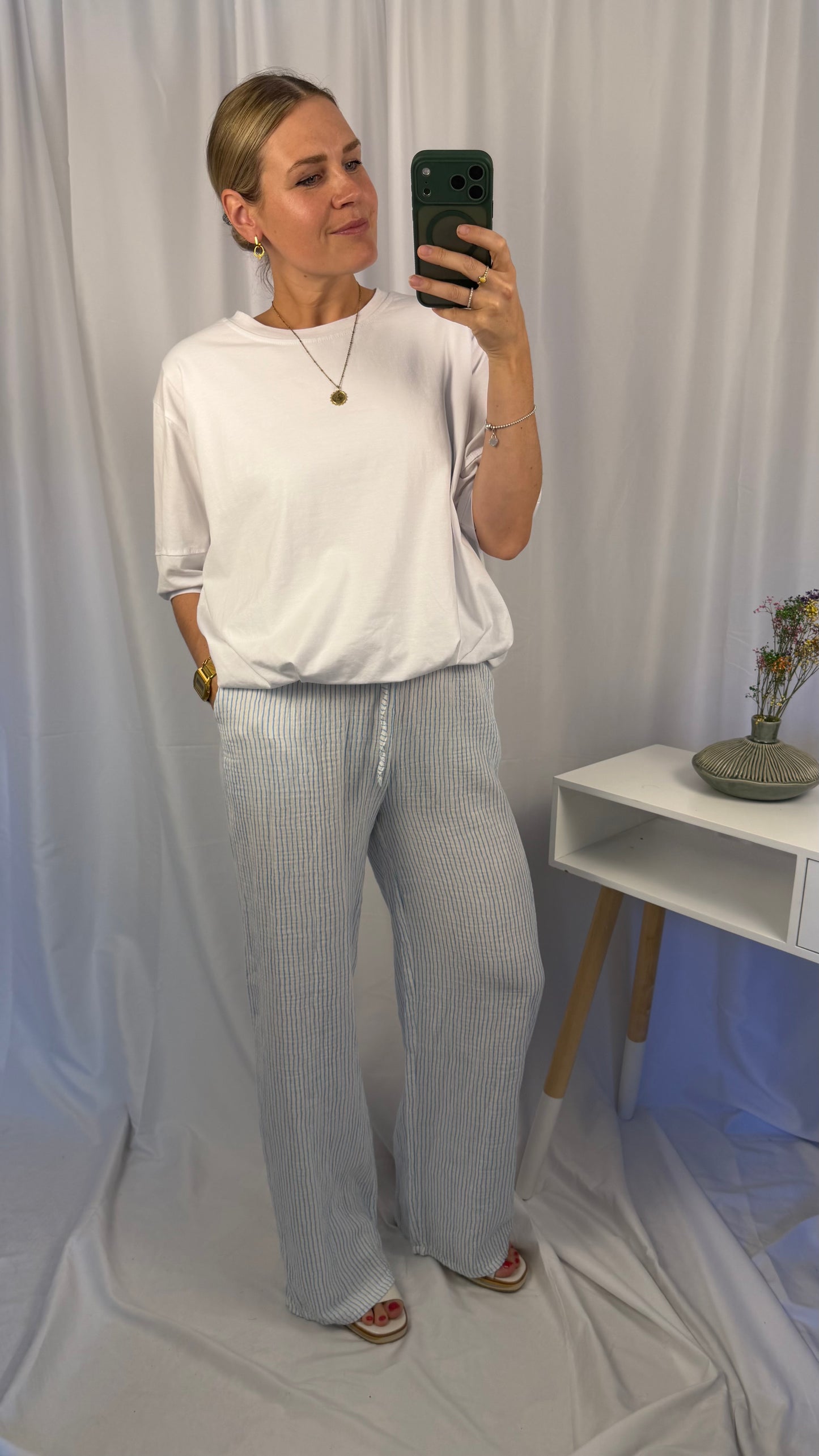 Musselin Streifenhose