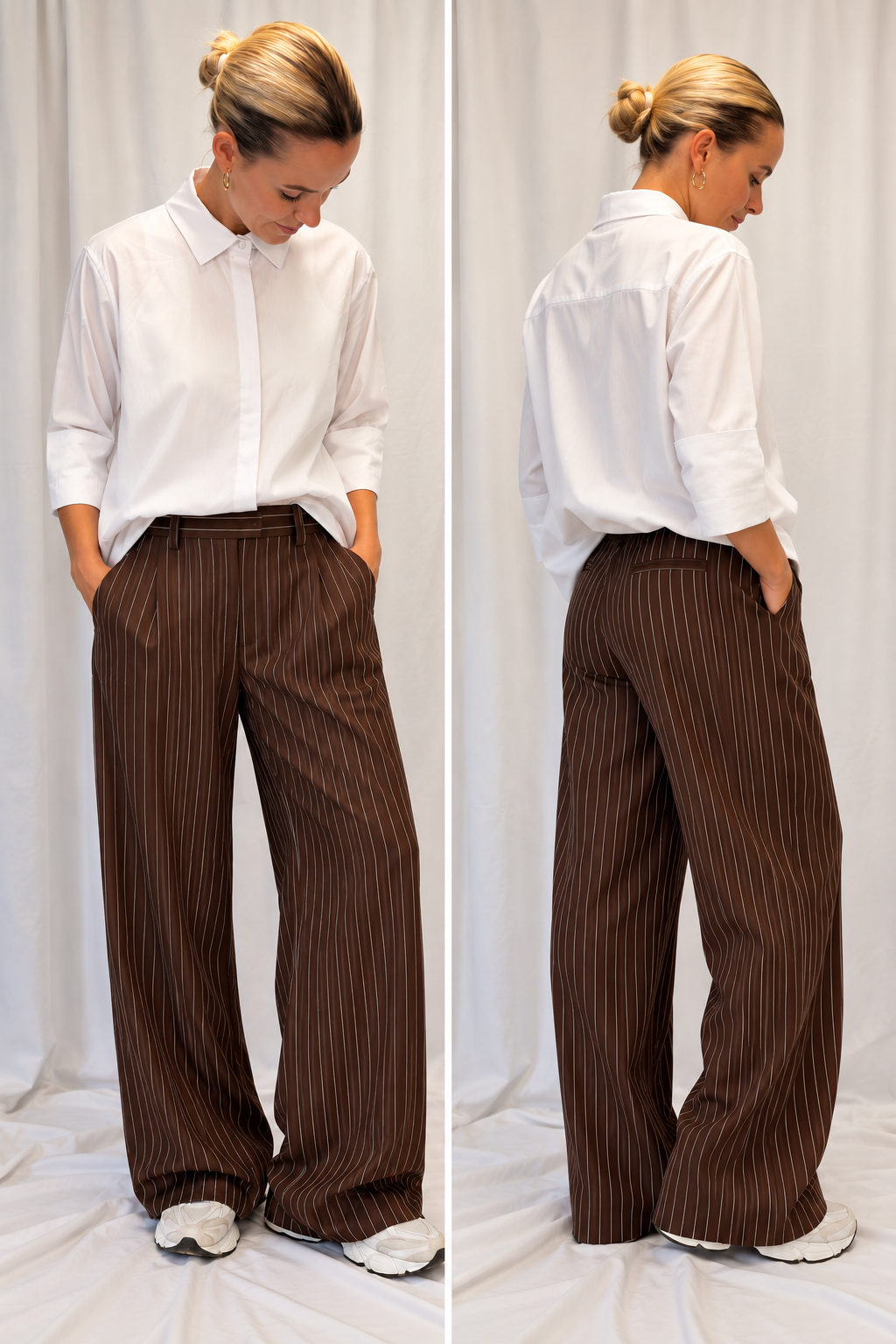 Nadelstreifenhose Coffee