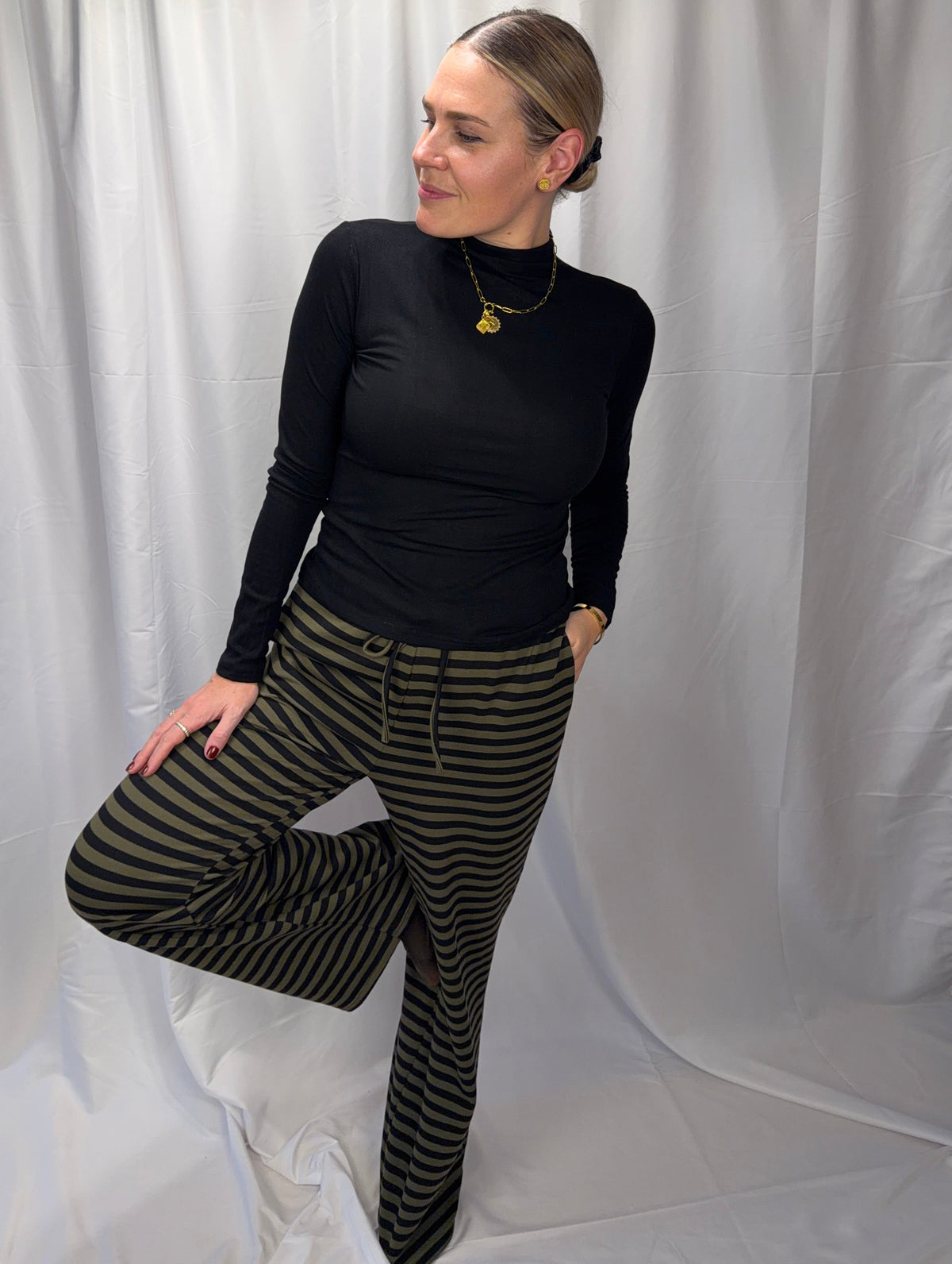 Cozy Striped Wide Leg Pants
