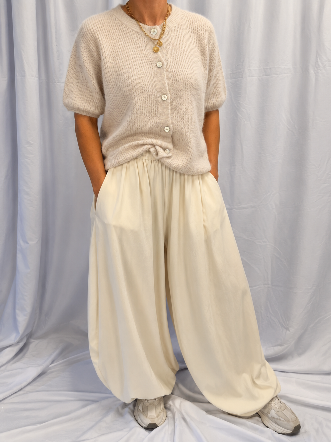 Angora Kurzarm Strickweste