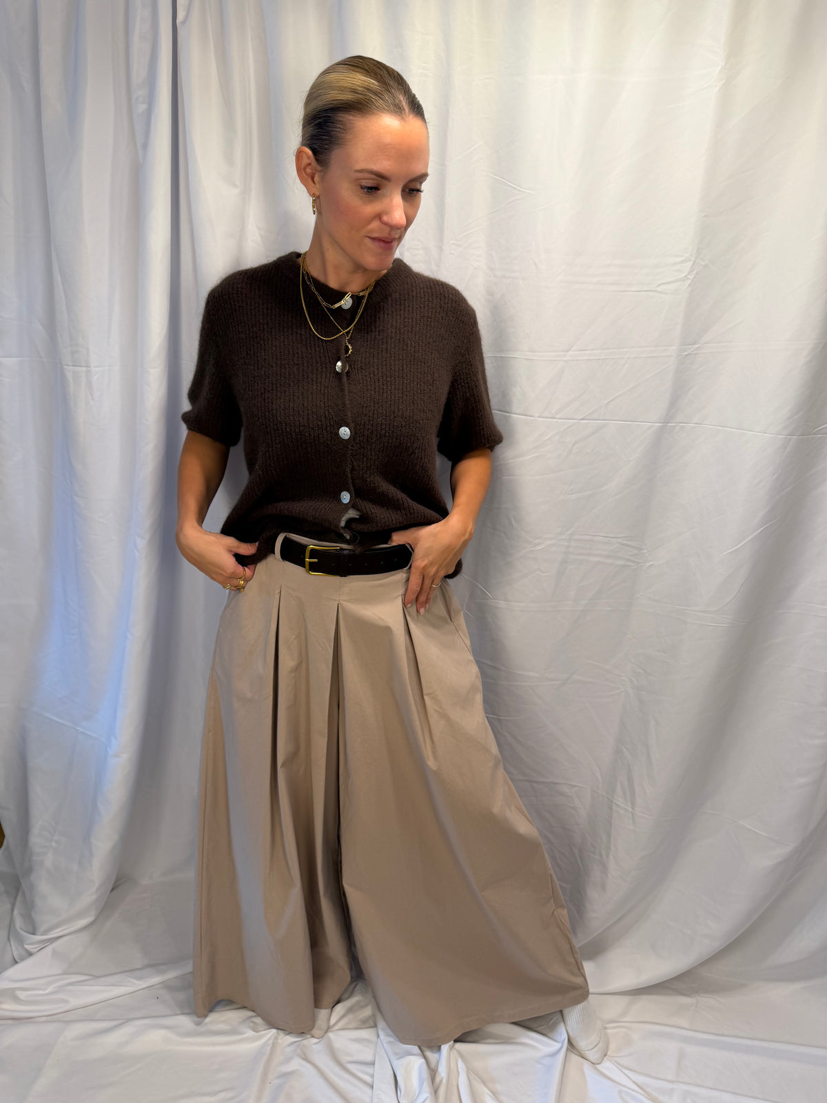 Angora Kurzarm Strickweste