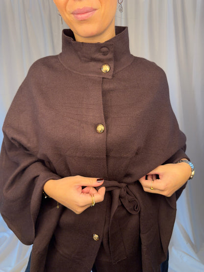 Cape-Jacke mit Bindegürtel – One Size