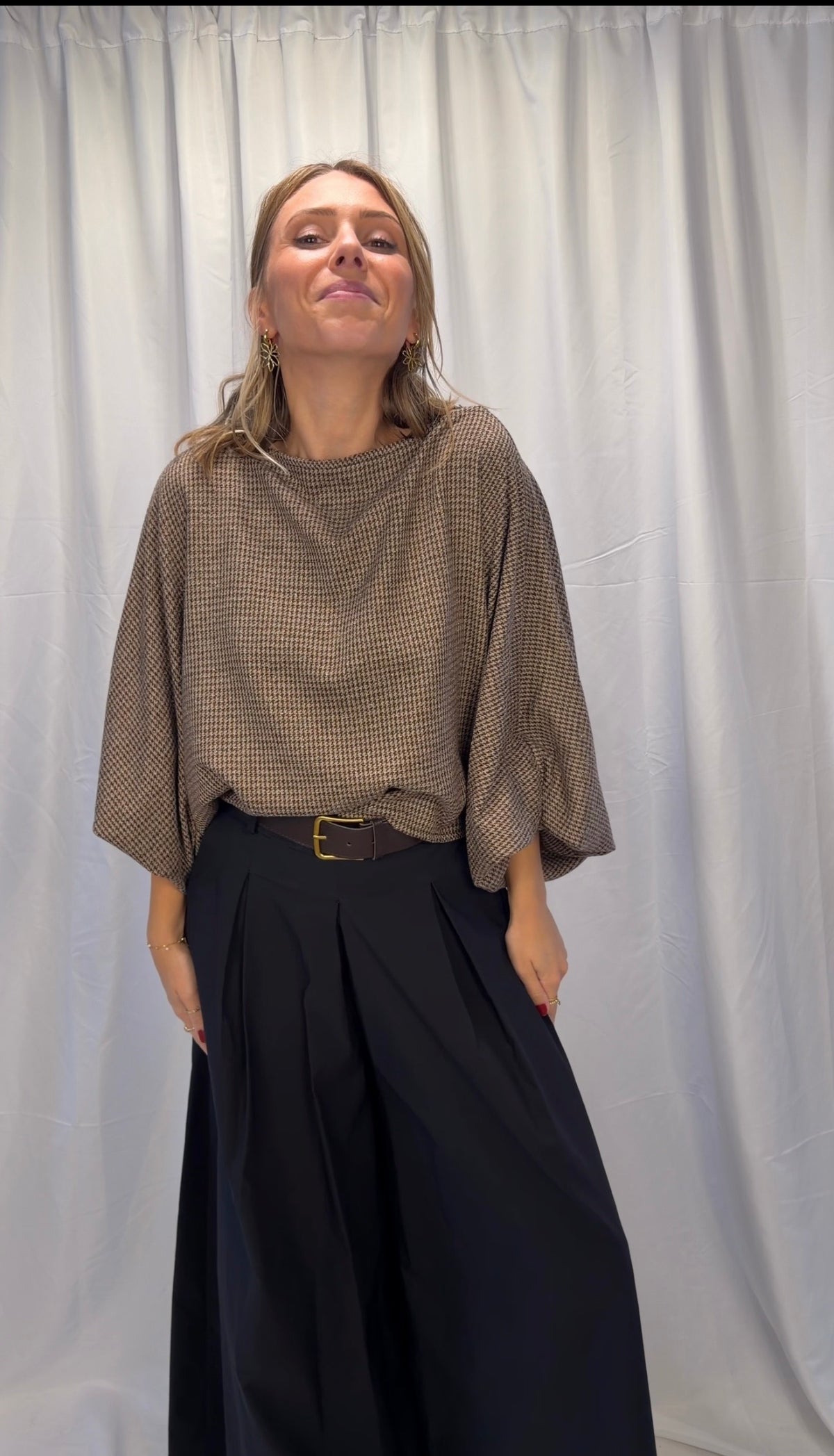 Lange Culotte mit Gürtel
