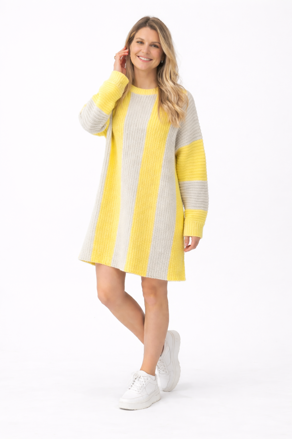 Gestreiftes Strickkleid