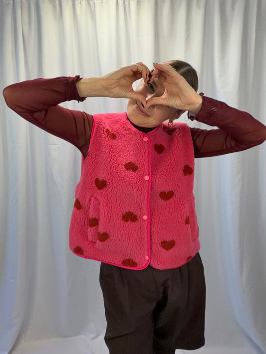 Heart Teddyweste – Pink