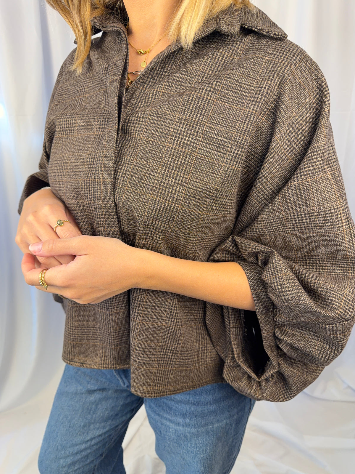 Karo-Bluse Autumn No. 2 | One Size | Made in Italy