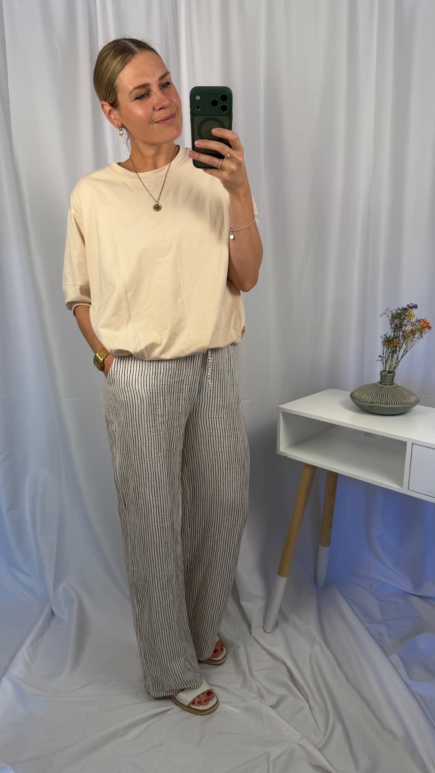 Musselin Streifenhose