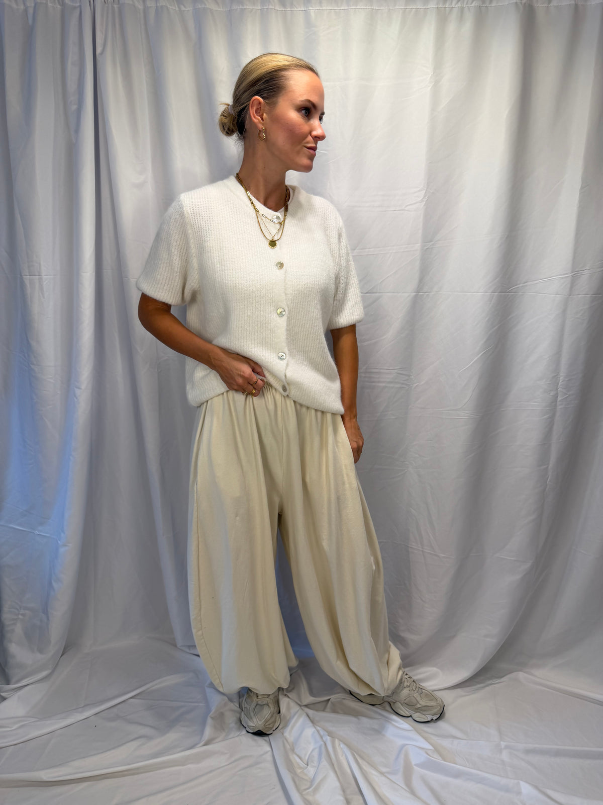 Angora Kurzarm Strickweste