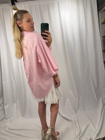 Oversize-Bluse mit Ballonärmeln