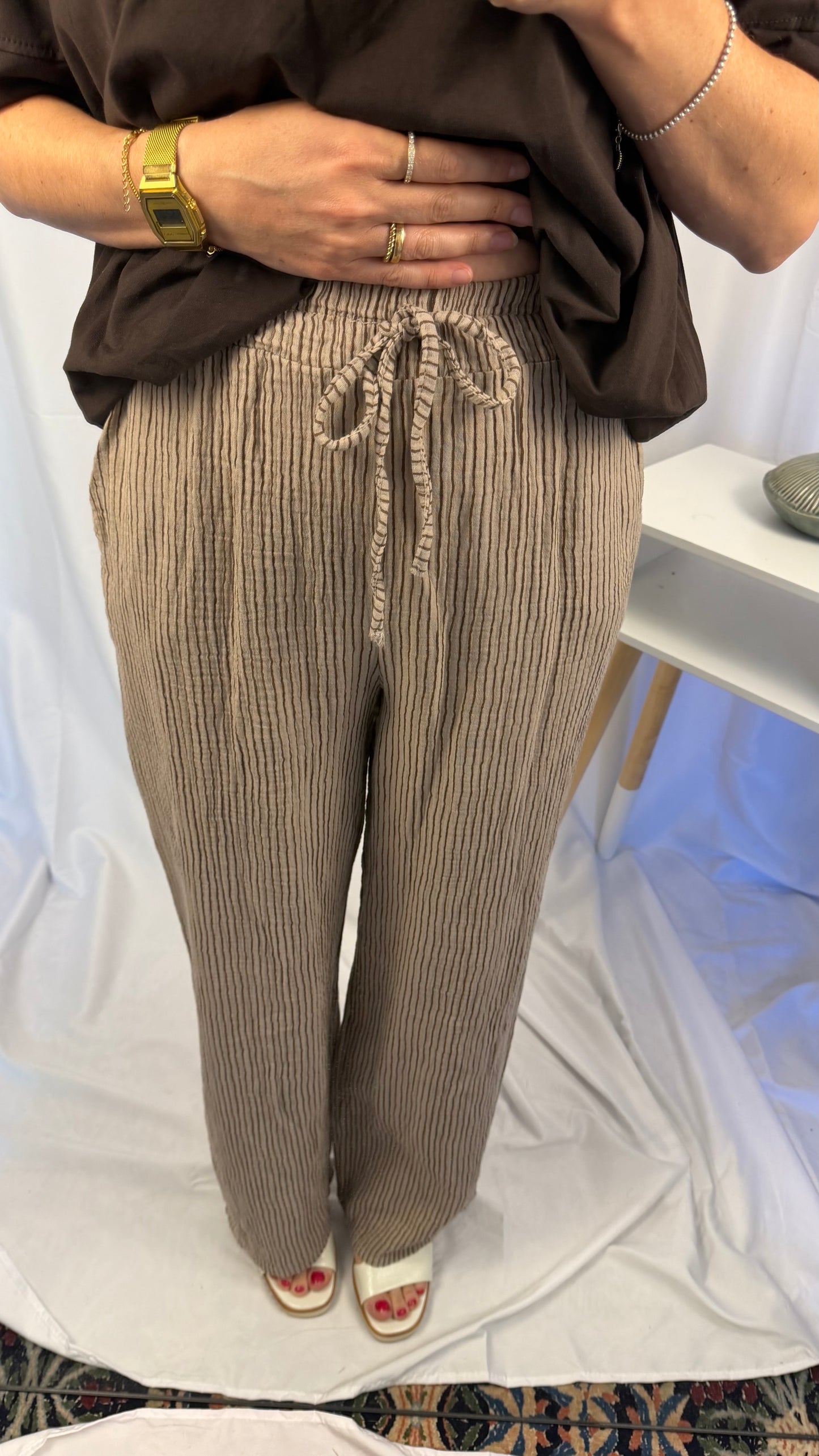 Musselin Streifenhose