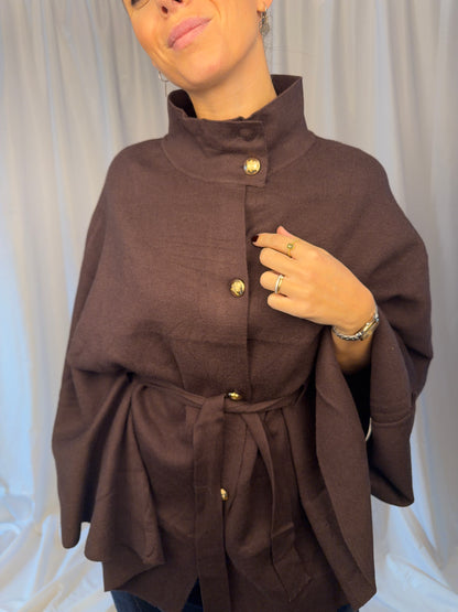 Cape-Jacke mit Bindegürtel – One Size