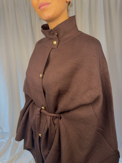 Cape-Jacke mit Bindegürtel – One Size