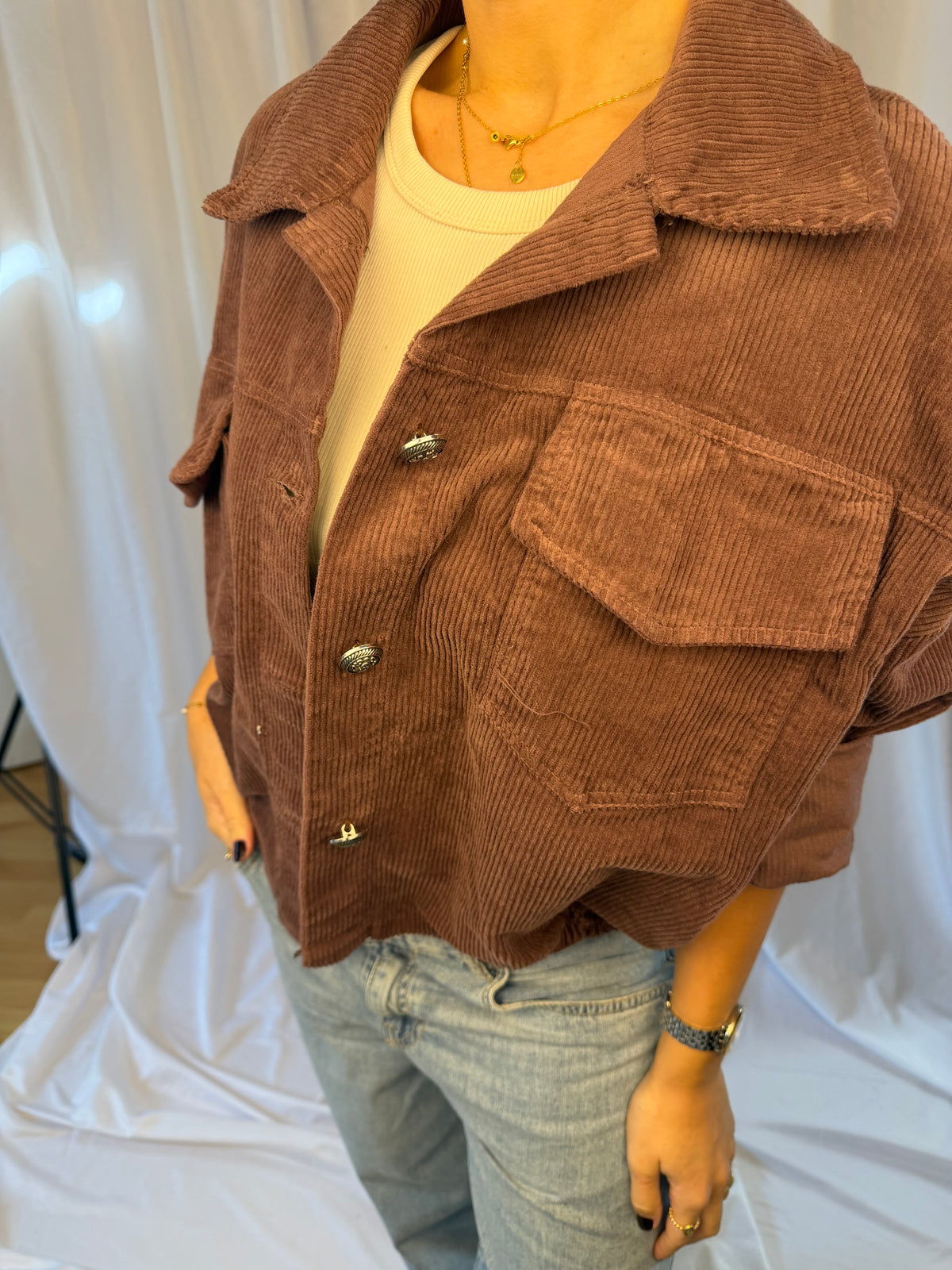Cordjacke Cropped – One Size