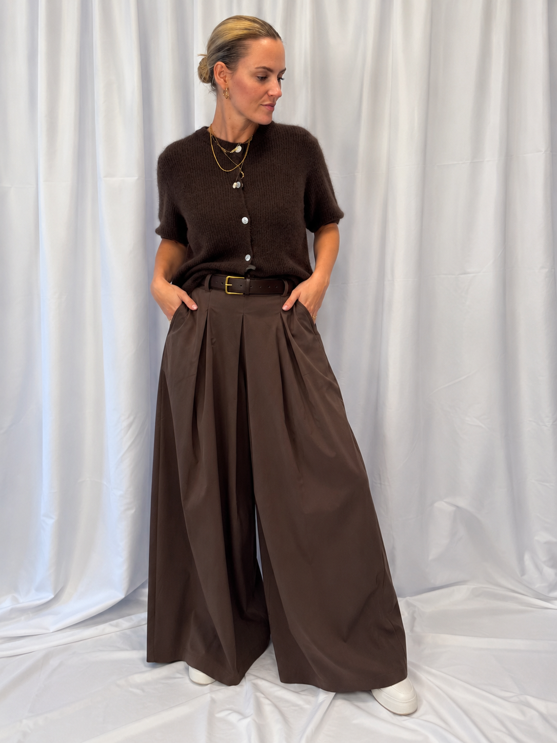 Lange Culotte mit Gürtel