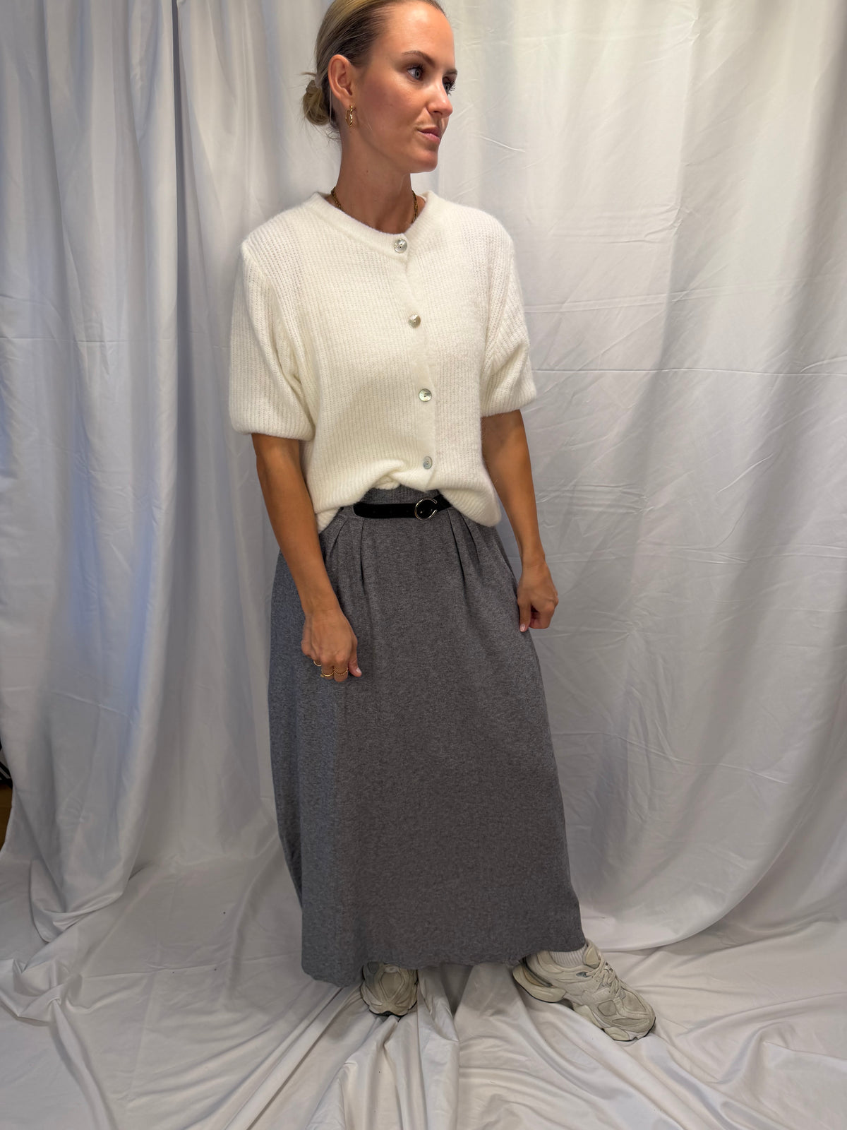 Angora Kurzarm Strickweste