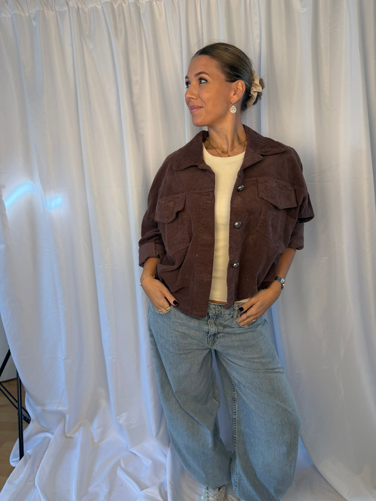 Cordjacke Cropped – One Size