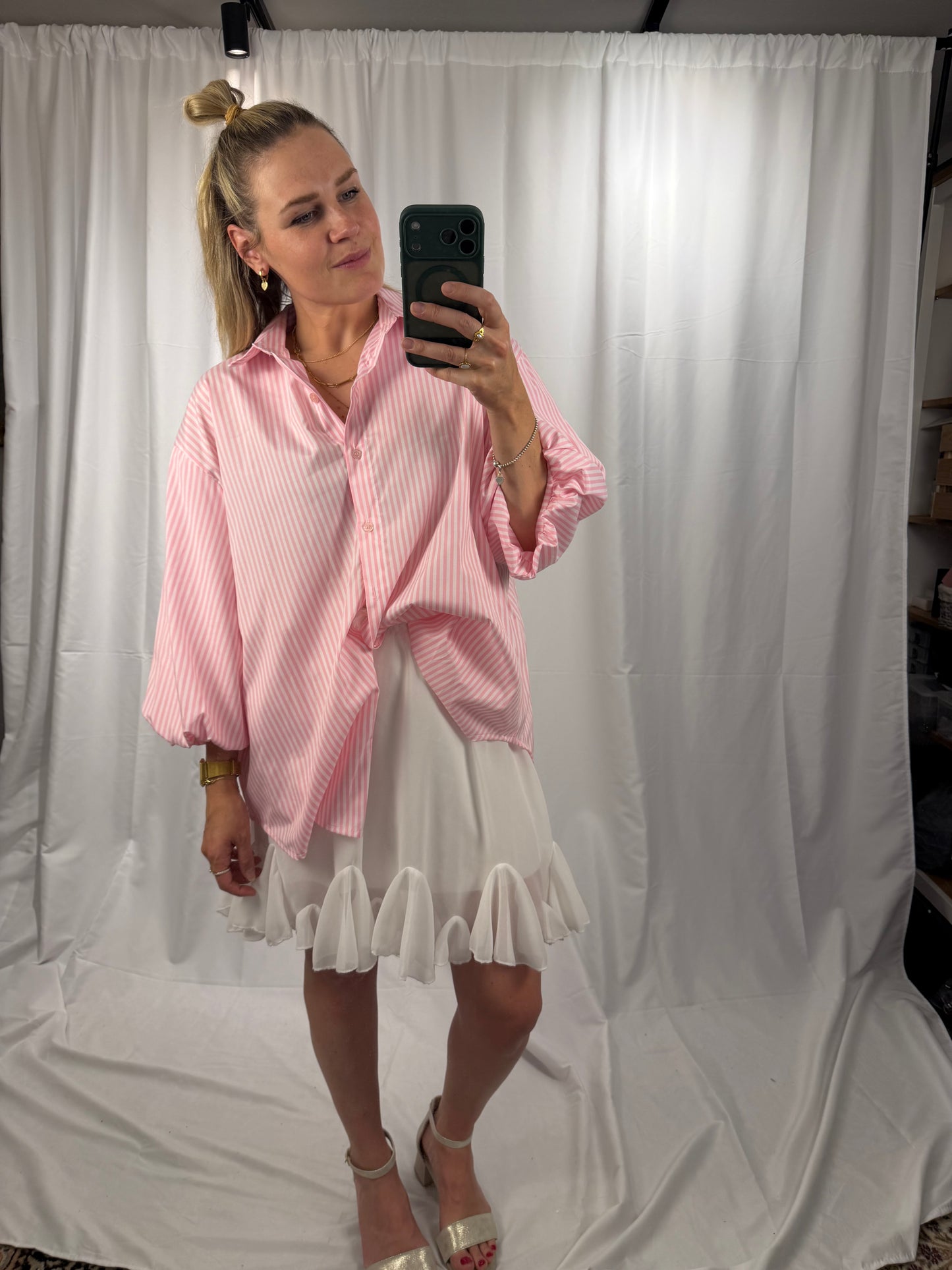 Oversize-Bluse mit Ballonärmeln