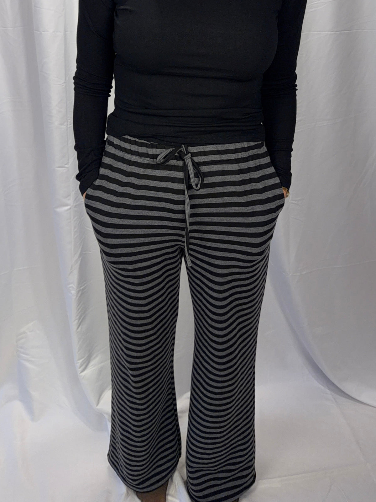 Cozy Striped Wide Leg Pants