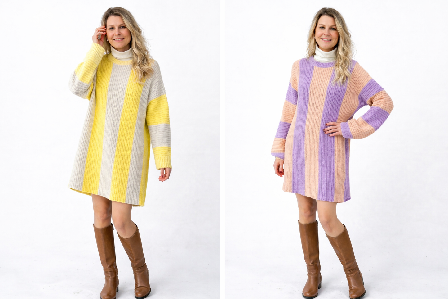 Gestreiftes Strickkleid