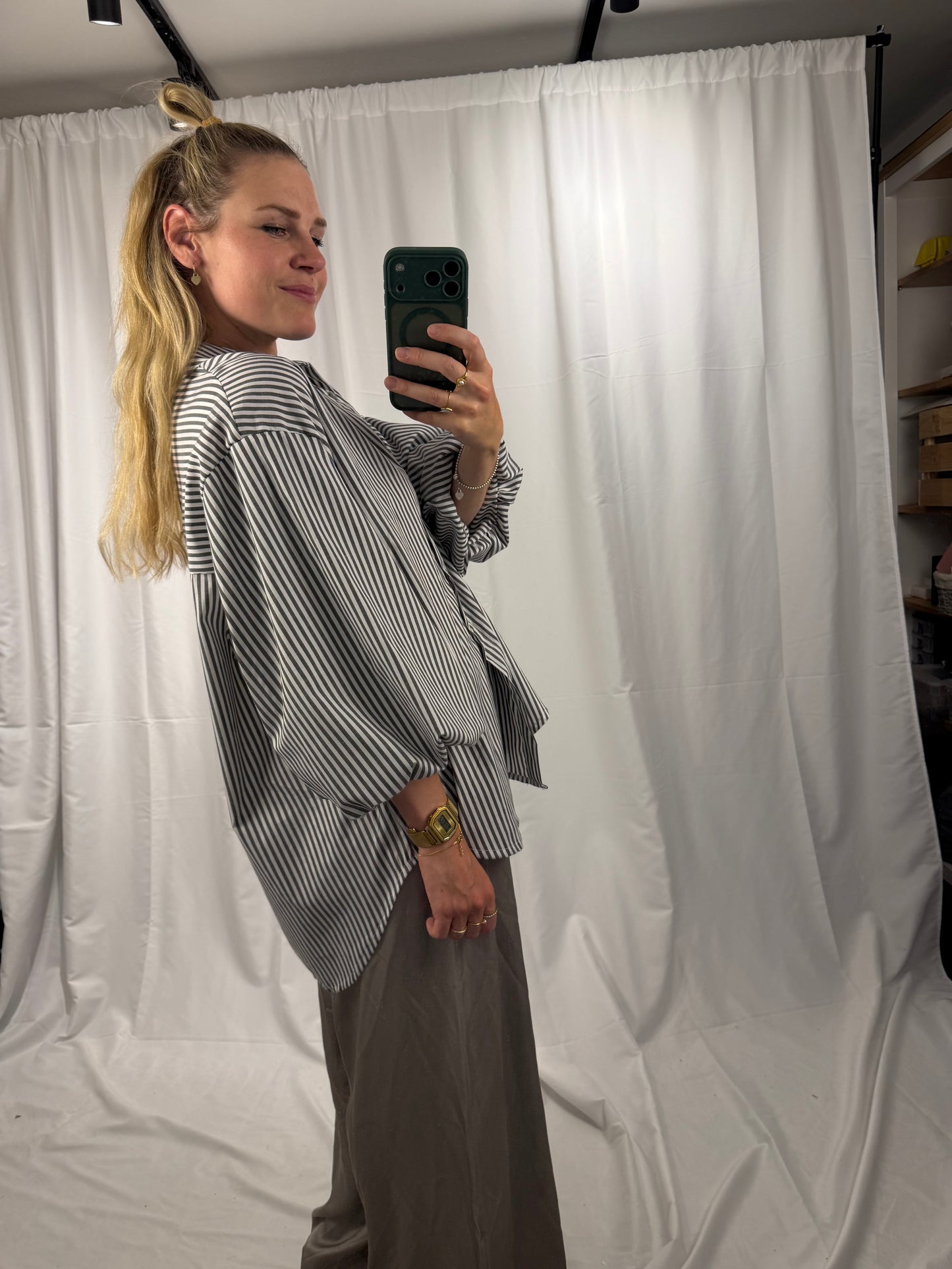 Oversize-Bluse mit Ballonärmeln