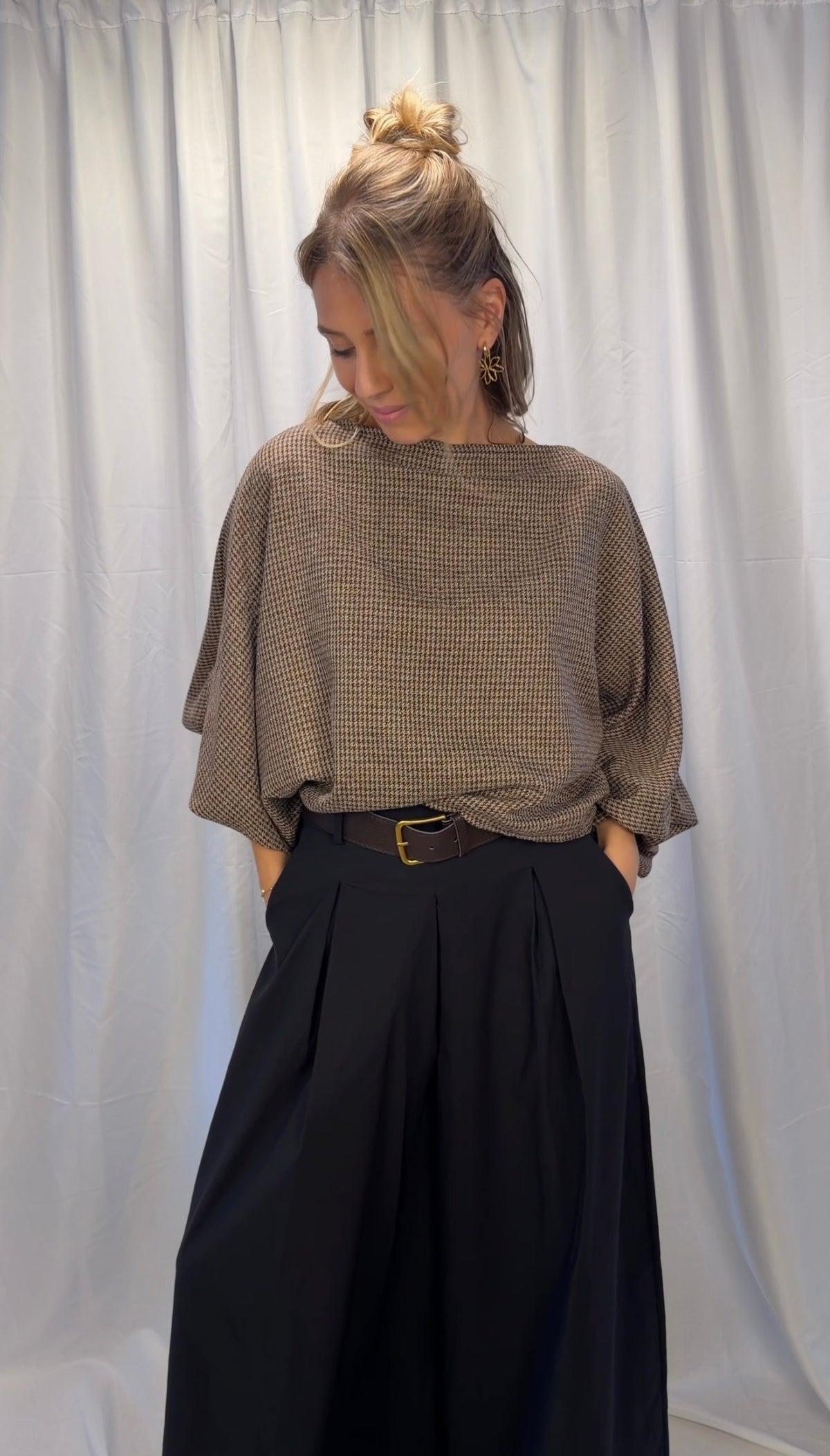 Lange Culotte mit Gürtel