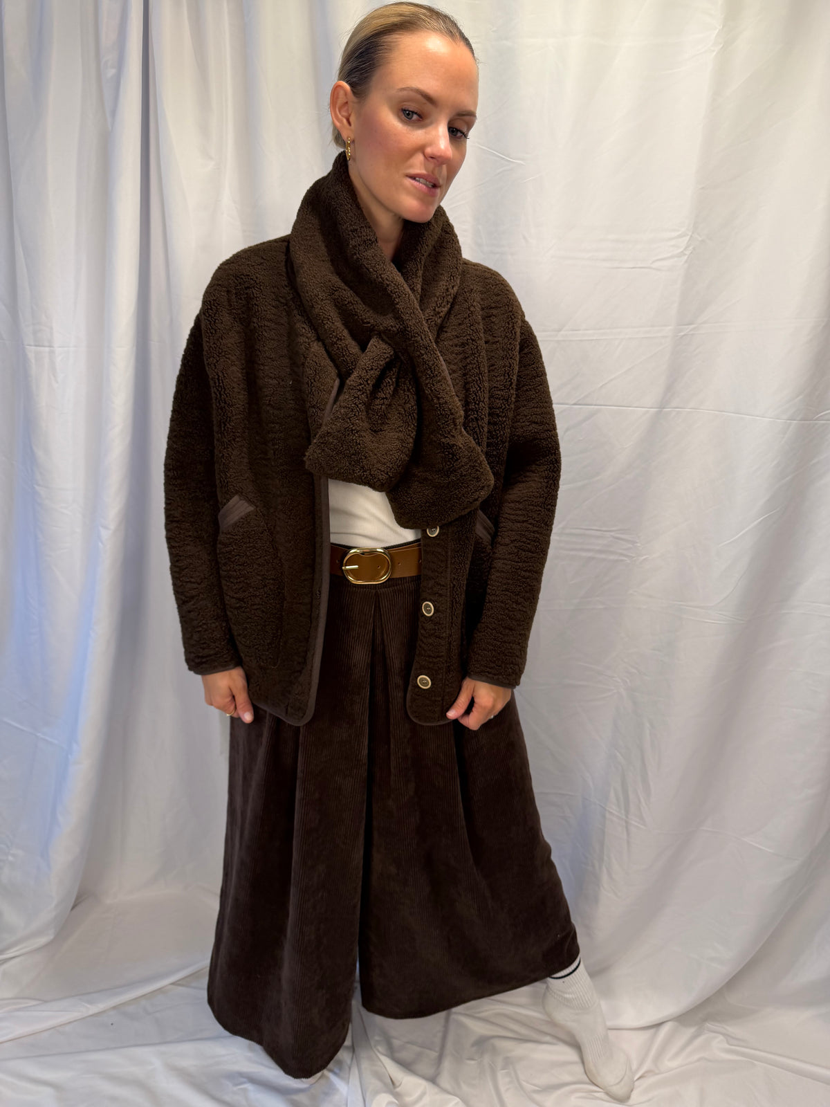 Teddyjacke mit Schal