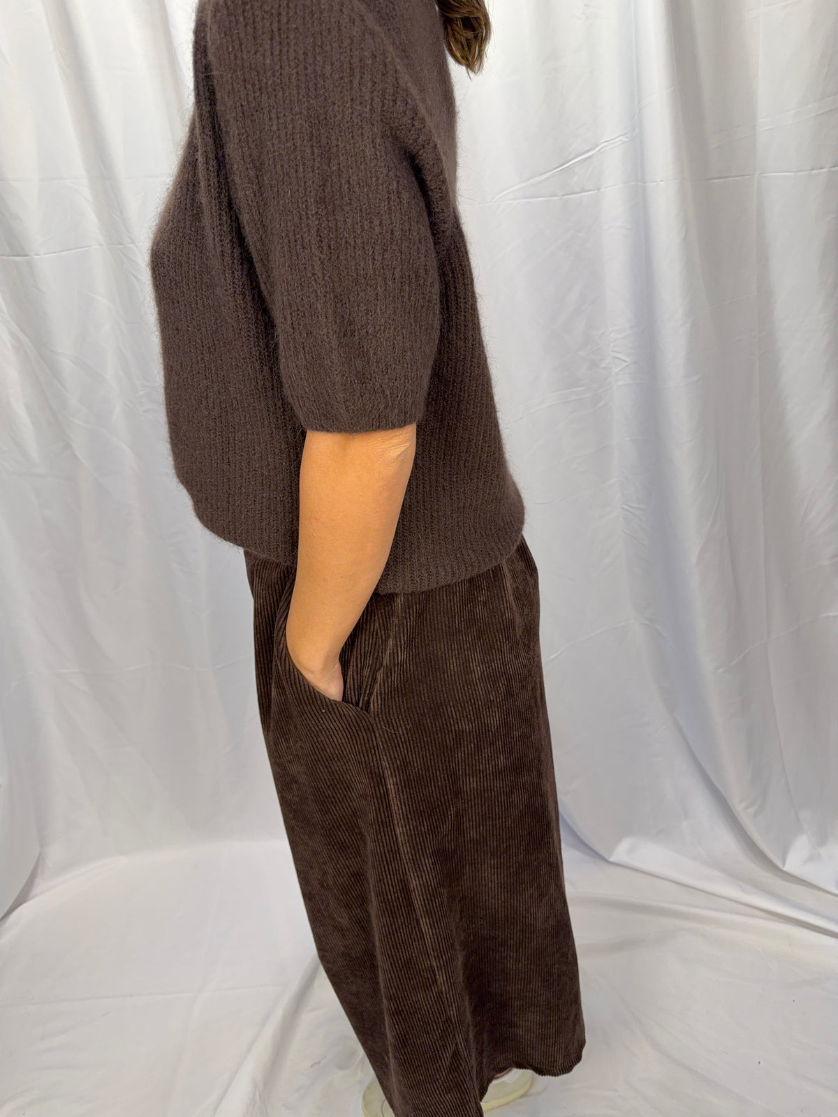 Culotte Kordhose mit Gürtel – One Size