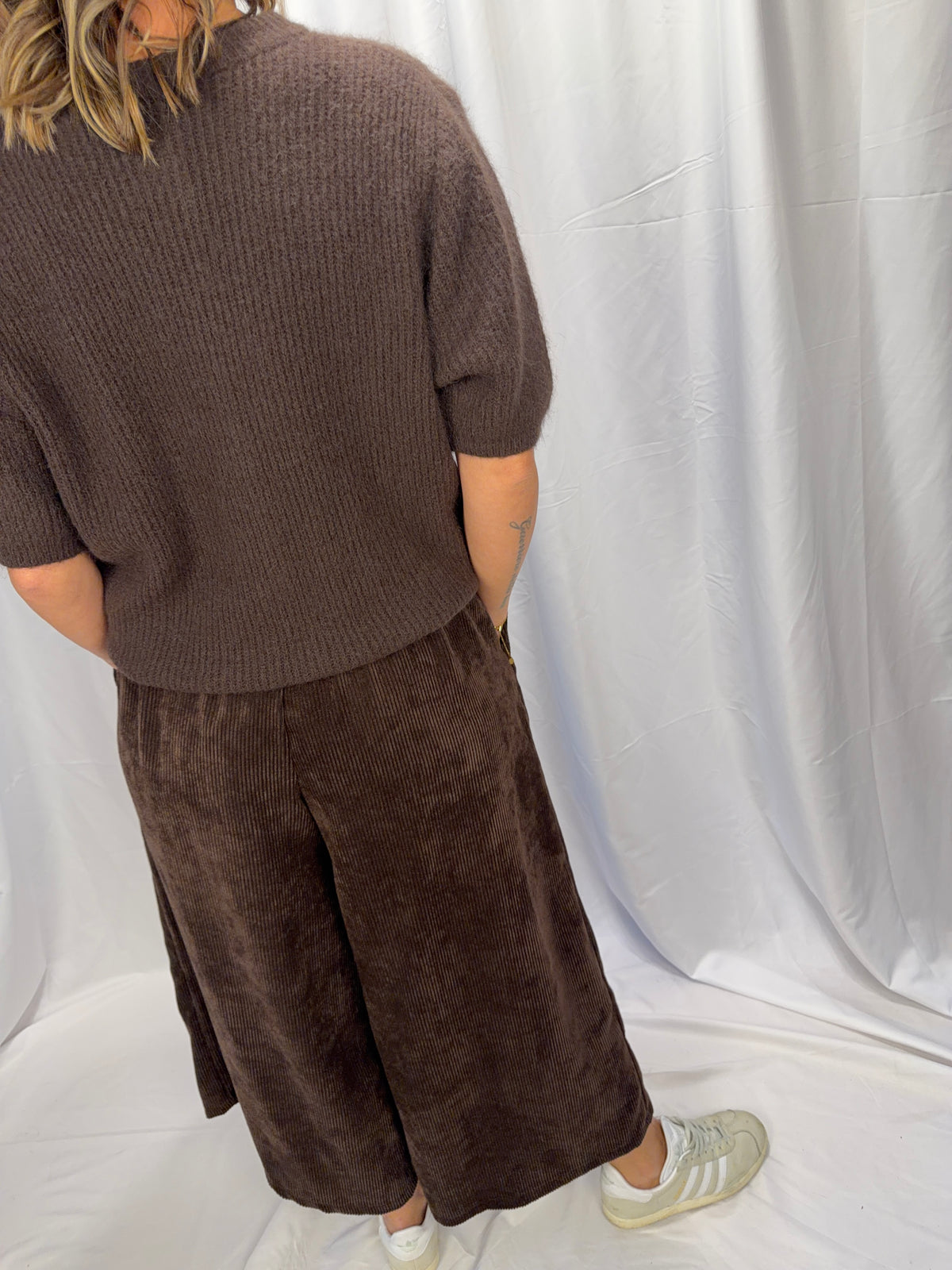 Culotte Kordhose mit Gürtel – One Size